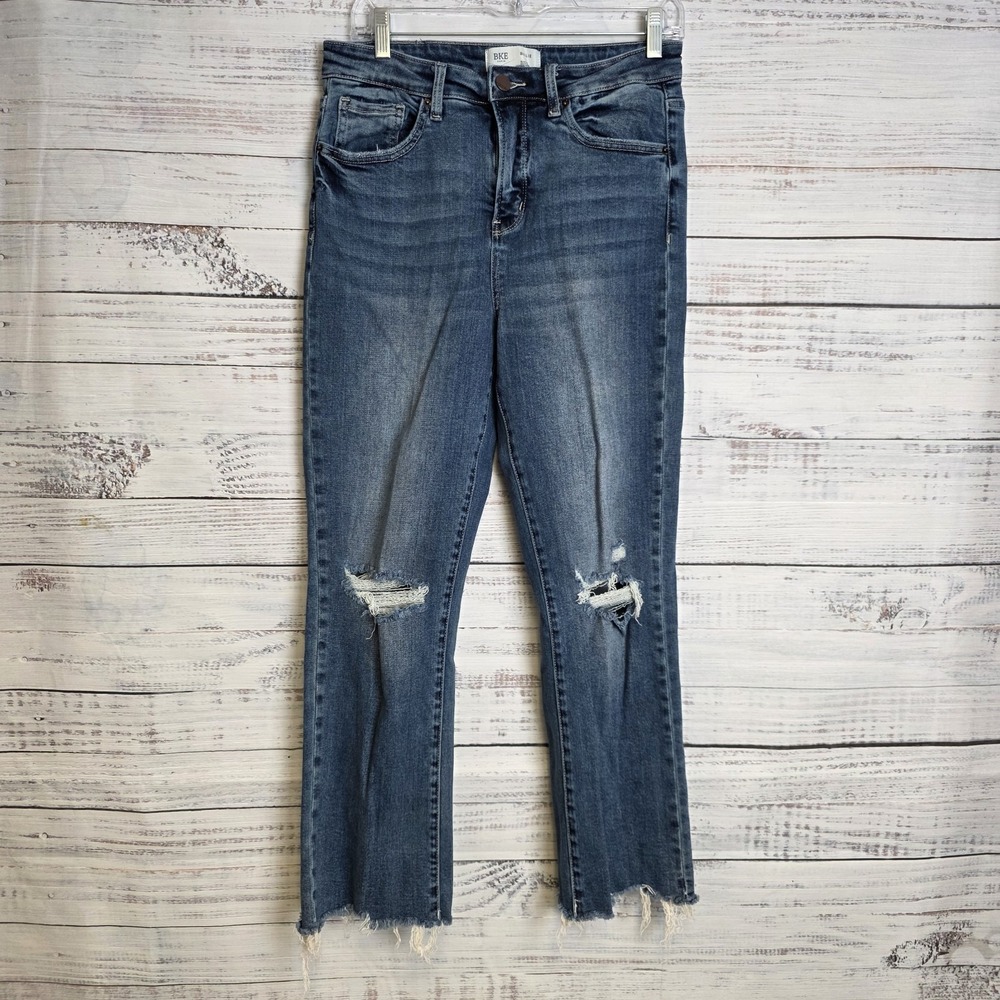 BKE Billie Womens 30x28 Blue Stretch Slim Fit‎ High Rise Ankle Cropped Straight